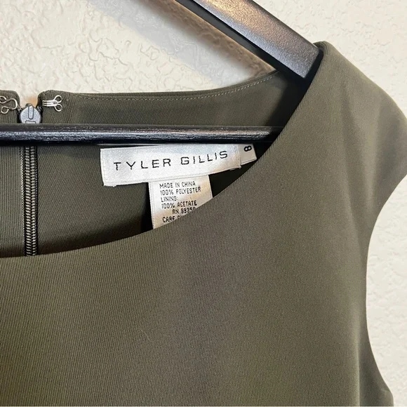 Tyler Gillis Olive Green Sleeveless Dress - Picture 5 of 9